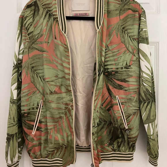 Scotch & Soda Multicolor Tropical Palm Bomber Jacket - Picture 3 of 5